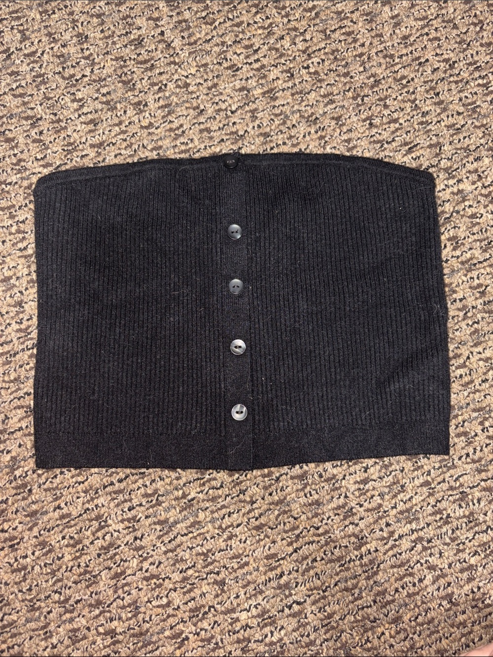 American Eagle Black Button-Front Tube Top